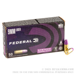 500 Rounds of 9mm Ammo by Federal Syntech Training Match - 147gr Total Synthetic Jacket FN