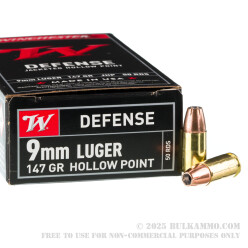 500 Rounds of 9mm Ammo by Winchester USA - 147gr JHP