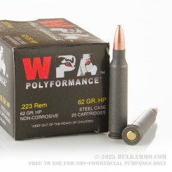 500 Rounds of .223 Ammo by Wolf - 62gr HP