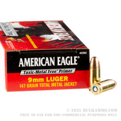 1000 Rounds of 9mm Ammo by Federal - 147gr TMJ