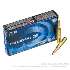 20 Rounds of .270 Win Ammo by Federal - 130gr SP