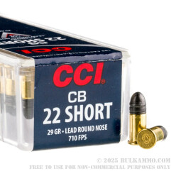 100 Rounds of .22 Short Ammo by CCI - 29gr LRN Subsonic