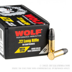 500 Rounds of .22 LR Ammo by Wolf Match Extra - 40gr LRN