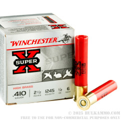 25 Rounds of .410 Ammo by Winchester Super-X - 1/2 ounce #6 shot