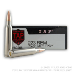 20 Rounds of .223 Ammo by Hornady - 75gr JHP