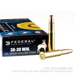 200 Rounds of 30-30 Win Ammo by Federal - 125gr HP