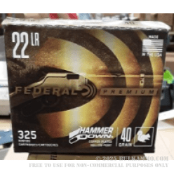 325 Rounds of .22 LR Ammo by Federal HammerDown - 40gr CPHP