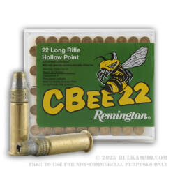 100 Rounds of .22 LR Ammo by Remington CBee - 33gr HP