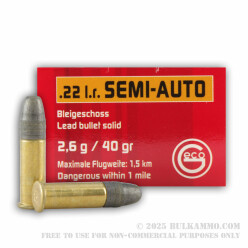 500 Rounds of .22 LR Ammo by GECO - 40gr LRN