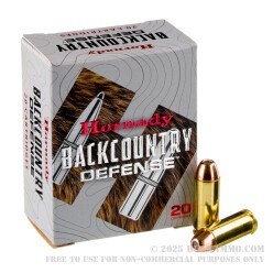 20 Rounds of 10mm Ammo by Hornady Backcountry Defense - 200gr DGH