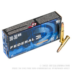 200 Rounds of 30-30 Win Ammo by Federal - 150gr SP