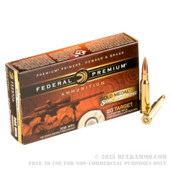 500 Rounds of .308 Win Ammo by Federal Sierra Match King - 168gr HPBT