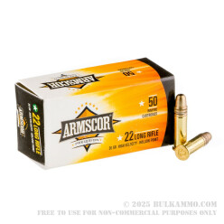 50 Rounds of .22 LR Ammo by Armscor - 36gr HP High Velocity