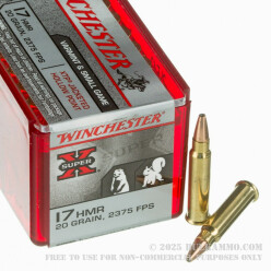 50 Rounds of .17HMR Ammo by Winchester - 20gr JHP