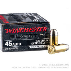 200 Rounds of .45 ACP Ammo by Winchester Silvertip - 185gr JHP