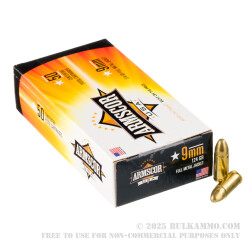 1000 Rounds of 9mm Ammo by Armscor - 124gr FMJ