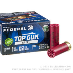 250 Rounds of 12ga Ammo by Federal Top Gun - 1 ounce #7 1/2 steel shot