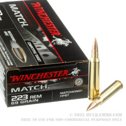 20 Rounds of .223 Ammo by Winchester - 69gr HPBT