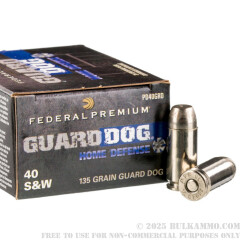 20 Rounds of .40 S&W Ammo by Federal Guard Dog - 135gr EFMJ