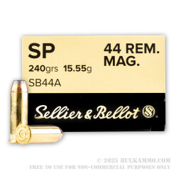 50 Rounds of .44 Mag Ammo by Sellier & Bellot - 240gr SP