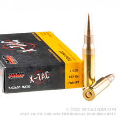 500  Rounds of 7.62x51mm Ammo by PMC X-TAC - 147gr FMJBT