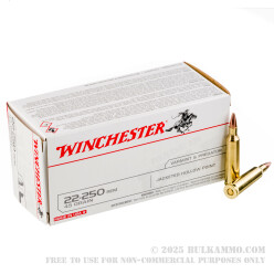 40 Rounds of .22-250 Rem Ammo by Winchester - 45gr JHP