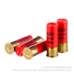 5 Rounds of 12ga Ammo by Winchester Ranger - 00 Buck 8 Pellets Low Recoil