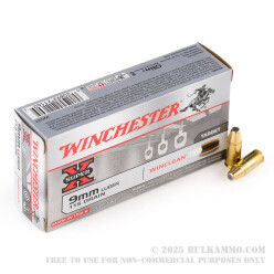 50 Rounds of 9mm Ammo by Winchester - 115gr BEB