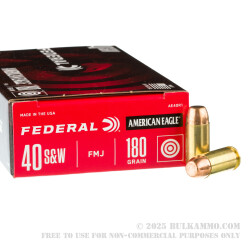 50 Rounds of .40 S&W Ammo by Federal - 180gr FMJ