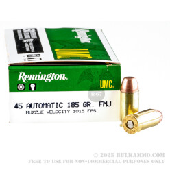 500  Rounds of .45 ACP Ammo by Remington - 185gr MC