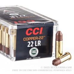 500 Rounds of .22 LR Ammo by CCI Copper-22 - 21gr Copper HP