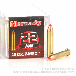 50 Rounds of .22 WMR Ammo by Hornady - 30gr V-MAX