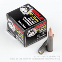 1000 Rounds of 7.62x39mm Ammo by Wolf - 122gr FMJ