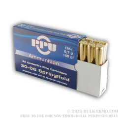 500 Rounds of 30-06 Springfield Ammo by Prvi Partizan - 150gr FMJ