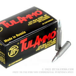 40 Rounds of .223 Rem Ammo by Tula - 55gr HP