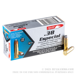 50 Rounds of .38 Spl Ammo by Aguila - 158gr SJHP