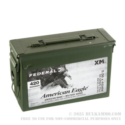 420 Rounds of 5.56x45 Ammo by Federal American Eagle in Ammo Can - 55gr FMJBT XM193