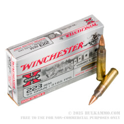 500 Rounds of .223 Ammo by Winchester Super-X - 55gr HPBT