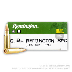 200 Rounds of 6.8 SPC Ammo by Remington - 115gr MC