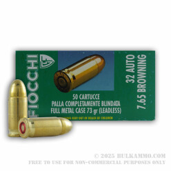 1000 Rounds of .32 ACP Ammo by Fiocchi Leadless - 73gr FMJ