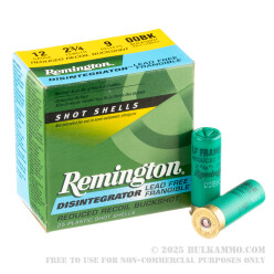 250 Rounds of 12ga Ammo by Remington Disintegrator Lead Free Frangible Reduced Recoil - 00 buckshot