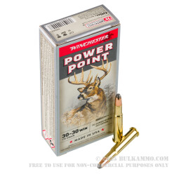 20 Rounds of 30-30 Win Ammo by Winchester - 170gr PP