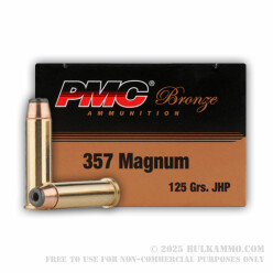 50 Rounds of .357 Mag Ammo by PMC - 125gr JHP