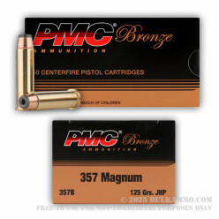 50 Rounds of .357 Mag Ammo by PMC - 125gr JHP