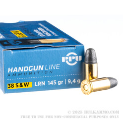 50 Rounds of .38 S&W Ammo by Prvi Partizan - 145gr LRN