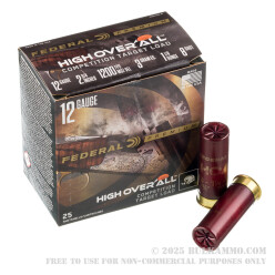 25 Rounds of 12ga Ammo by Federal High Over All - 1 1/8 ounce #8 shot