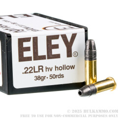 50 Rounds of .22 LR Ammo by Eley High Velocity - 38gr HP