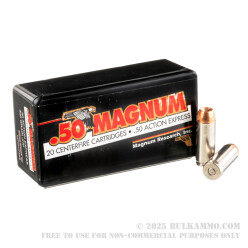 20 Rounds of .50 AE Ammo by Magnum Research - 300 gr JHP