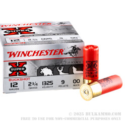 250 Rounds of 12ga Ammo by Winchester Super-X - 00 Buck