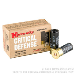 10 Rounds of 12ga Ammo by Hornady Critical Defense - 2-3/4" 00 Buck